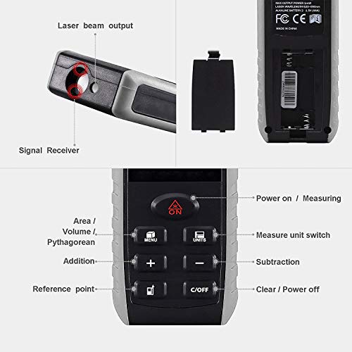 image for DEKOPRO 229ft Laser Distance Measure Device Large Digital LCD Display 