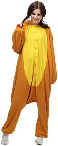 Seeshine Adult Unisex Onesies Animal Cartoon Siamese Pajamas In Winter Long Sleeve Siamese Home Wear Cosplay Costume Pajamas(Carrot/L)