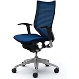 オカムラ オフィスチェア バロン ハイバック 可動肘 座クッション ミディアムブルー CP85DR-FEF4