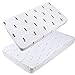 Pack n Play Playard Sheet Set 2 Pack 100% Jersey Knit Cotton Ultra Soft Stretchy Fitted Portable Mini Crib Sheet for Baby Girl Boy Grey Arrows Black Triangles by Knlpruhk