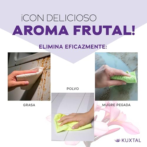 KUXTAL Limpiador para Superficies Multiusos 10 Litros, Fórmula con Ingredientes Naturales, Elimina manchas y polvo, Certificación Biodegradable OECD 301-A, Aroma Cítrico Floral