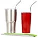 Silicone Straws and Stainless Steel Straws Bundle - Reusable Straws for 30 oz Tumbler Yeti / Rtic / Ozark - 6 Reusable Straws + 2 Brushes + 1 Purple Storage Pouch for Silicone and Metal Straws