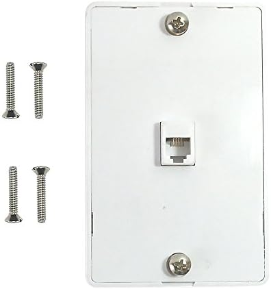 1-Port Telephone Wall Plate with Hanging Hooks - Screw Terminal - White