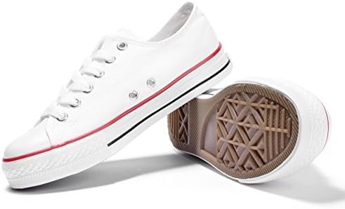 Unisex Adults CVS Comfort School Fashion Exclusive Urban Street Goth Style Basketball Lowtop Low Top Canvas Sneakers Trainers All Star Chuck Shoes for Mens Guys Ladies Womans 37 US Size 6 White