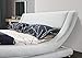 Greatime Contemporary Upholstered Bed, Queen, White