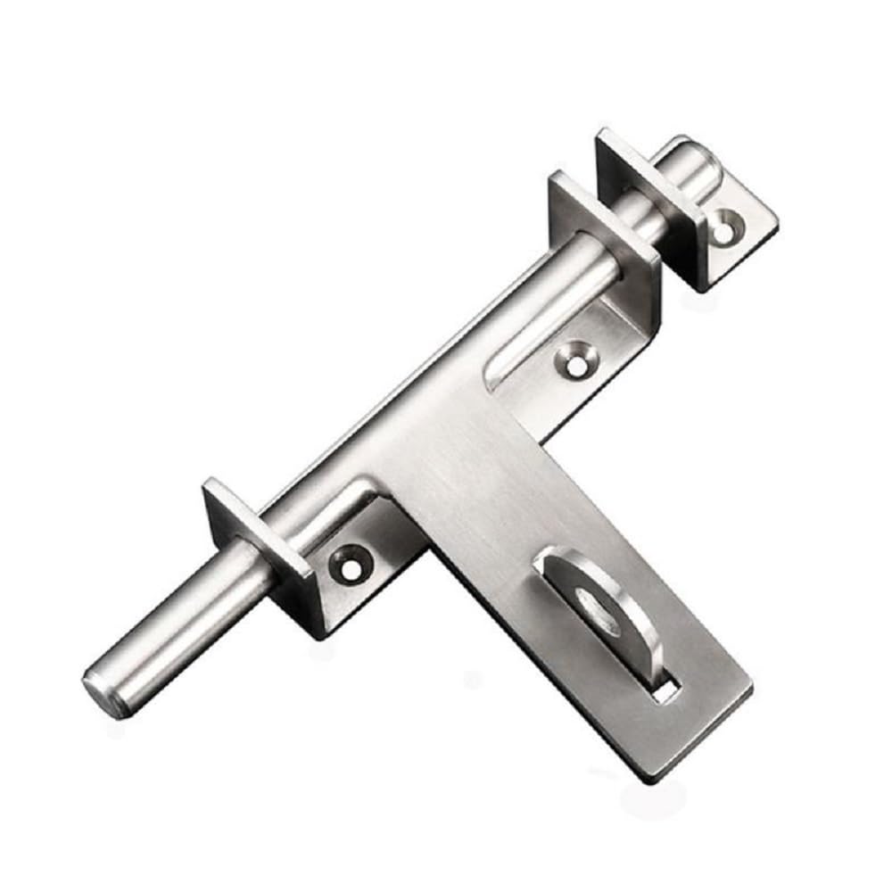 Sliding Bolt Gate Latch, Safety Lock Bolt Hasp, Heavy Duty 304 Stainless Steel Barrel Door Latches, with Padlock Hole, Brushed Finish