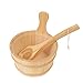 Sauna Accessory Sauna Wooden Bucket and Ladle Set with Plastic PE Liner 4L