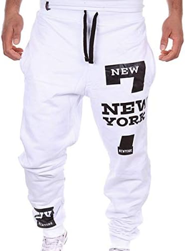 Thin Men Letter Print Sweatpants Joggers Male Calca Masculina Hip Pop