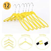 VISMOORE Portable Suit Hanger for Travel Design with Reinforce Rotatable Hanger Wings Free Swivel to Different Shoulder Widths, Quick Drying Hangers Space Saving Clothes Hangers (Yellow, Classic)