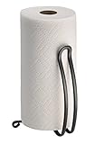 mDesign Paper Towel Holder Stand and Dispenser, Freestanding Vertical Design, Fits Standard and Jumbo-Sized Rolls - for Kitchen Countertop, Pantry, Laundry/Utility Room, Garage Storage - Bronze