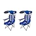 Kelsyus Premium Portable Camping Folding Outdoor Lawn Chair w/50+ UPF Canopy, Cup Holder, & Carry Strap, for Sports, Beach, Lake, Blue & Gray (2 Pack)