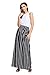 HOTAPEI Women's Summer Black and White Striped High Waisted Maxi Skirts with Pocket Small