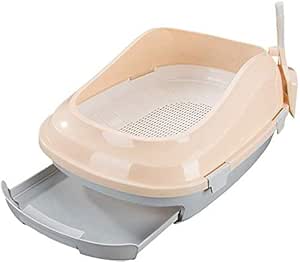 FTFDTMY Caja de Arena Tipo cajón, Inodoro para Gatos semicerrado Grande