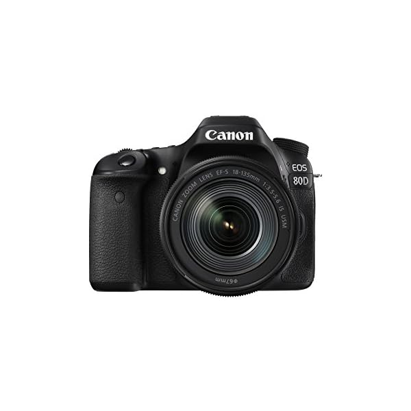 Canon EOS 80D DSLR Digitalkamera inkl. EF-S 18-135mm F3.5-5.6 is USM Objektiv (24,2 Megapixel, 7,7 cm (3 Zoll) Display…