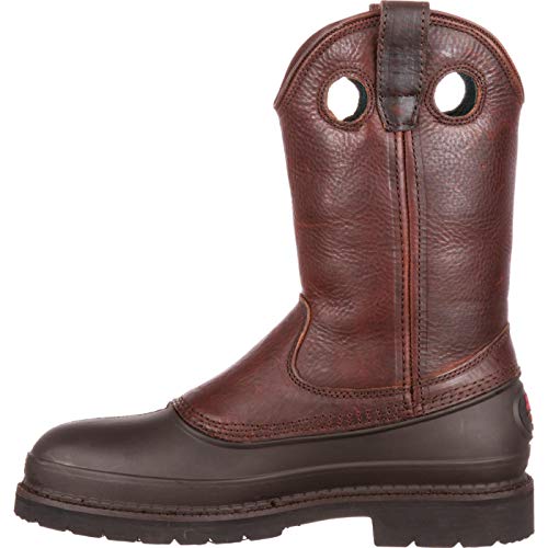 Georgia Men's Pull-On Mud Dog Steel Toe Comfort Core Work Boot ,Brown Natural,9 M - Thumbnail 4