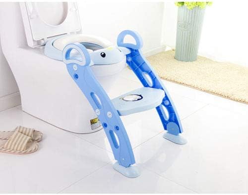 Potty Toilet Seat Adjustable Baby Toddler Kid Toilet Trainer for Boy and Girl (Blue)