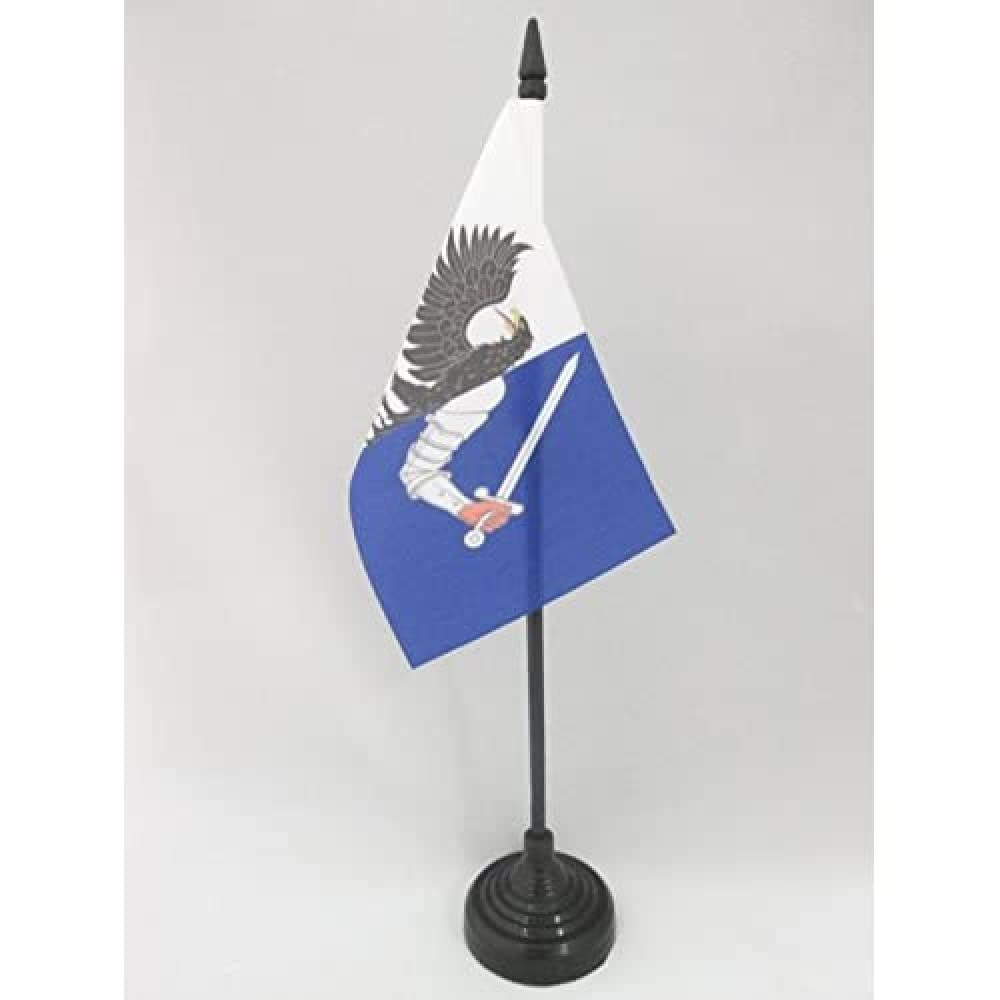 AZ FLAG - Connaught Table Flag 4'' x 6'' - Connacht Office Mini Banner 100% Polyester 15 x 10 cm - Mini Desk Flag with 10'' Pole and Black Plastic Base