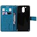 Moto G4 Case, Moto G4 Plus Case, Linkertech [Kickstand Feature] PU Leather Wallet Flip Pouch Case Cover with Wrist Strap & Card Slots for Moto G (4th Generation) / G4 Plus (Blue)
