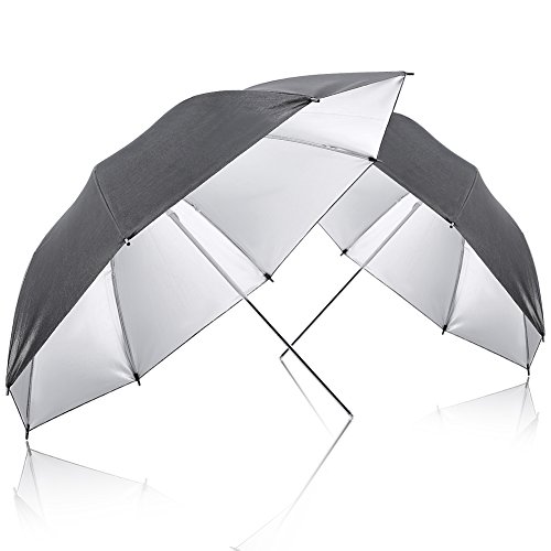Neewer-200W-5500K-Continuous-Lighting-Umbrella-Kit-for-Photo-Video-Shootingincludes17ft200cm-Light-Stand1Single-Head-Light-Holder145W-Daylight-Bulb-13384cm-BlaclSilver-Umbrella
