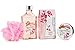 Deluxe Cherry Blossom Bath Body & Spa Set for Women in an Elegant Reusable Wheelbarrow: Shower Gel, Bath Salts, etc with Shea Butter & Vitamin E