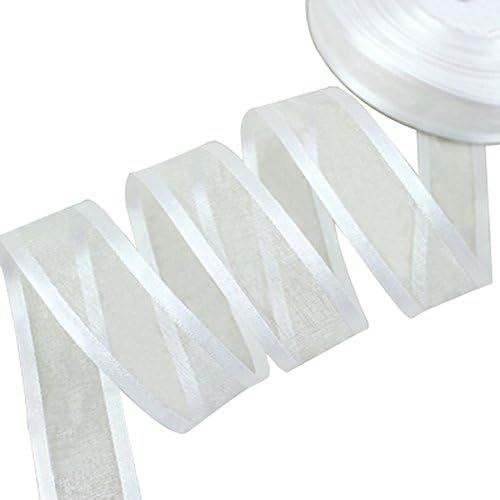 XUKE 23 Colors,50 Yard,1-Inch,Snow Yarn Ribbons Grosgrain Ribbon JUA276K White