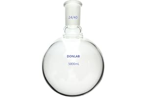 DONLAB FLK-01-5000 ASTM STD Glass 5000ml 24/40 Joint Single Neck Round Bottom Boiling Flask