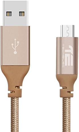 Micro USB Cable 3.3ft, TechElec Nylon Braided 2.0 Micro-USB to USB Android Charger, Gold