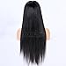 premier 360 Lace Frontal Wig with Bangs Light Yaki Straight Human Hair Wigs for Women, 150% Density Brazilian Remy Yaki Human Hair Wigs with Bangs 360 Lace Front Wigs Pre Plucked Hairline 14 Inches