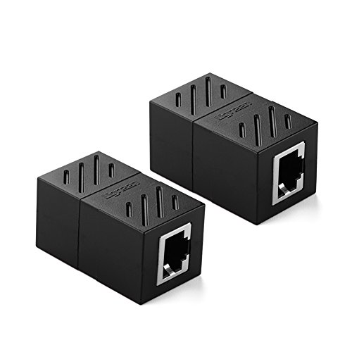 UGREEN RJ45 Coupler 2 Pack In-Line Coupler Cat7/Cat6/Cat5e Ethernet Cable Extender Adapter Female to Female (Black)