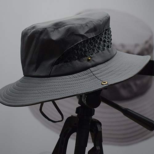 Bluemary-Foldable Mesh Hat, Sun Hats,Fishing hat, Novelty Hats & Caps for Unisex-Adult (Gray)