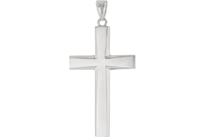 Jewelry America 14K White Gold Plain & Simple Religious Cross Pendant