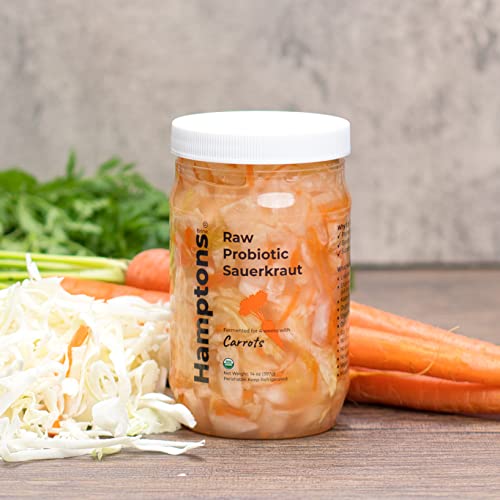 Hamptons Brine Raw Probiotic Sauerkraut Carrots. Rich in Probiotics