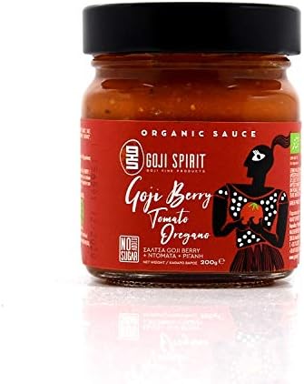 Organic Oregano Tomato Sauce With Goji Berries For Culinary | Made With All Organic Ingredients | Savory Sauce For Spaghetti Pasta Stews Pizza | Nutritional Value With Delicious Taste | 200g