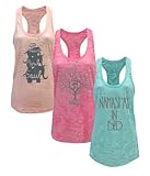 Tough Cookie's Women's Yoga Burnout Tank Top 3 Pack Deal Printed Arts