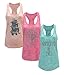 Tough Cookie's Women's Yoga Burnout Tank Top 3 Pack Deal Printed Arts