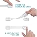 Lumenon Child Safety Locks - Latches to Baby Proof Cabinets, Drawers, Appliances, Toilet Seat - No Drilling - Adjustable Length - 6 Pack, White