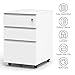 Yoleo 3-Drawer Filling Cabinet, Metal Vertical File Cabinet with Hanging File Frame for Legal & Letter File Install-Free Anti-tilt Design and Lockable System Office Rolling File Cabinet-White