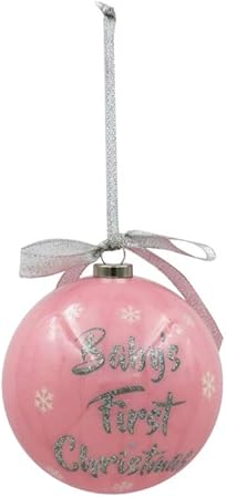 baby girl first christmas bauble