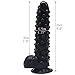 FAAK Silicone Bumpy Dildo G-Spot Novelties Female Masturbator Soft Flexible Adult Toy Cock with Suction Base Waterproof (Black)thumb 2
