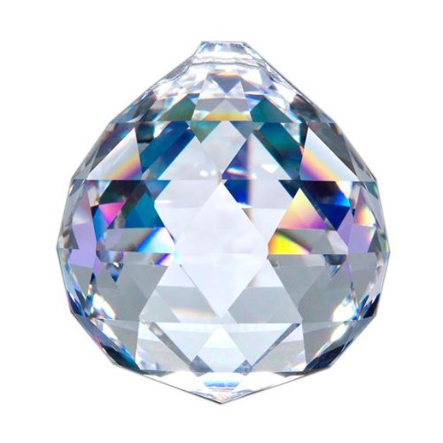 Asfour Crystal 701 Clear Crystal Ball Prism, 50 mm, 1 Hole , Box of 12 Pieces