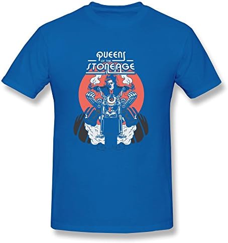 SUAMDAN Men's Queens Of The Stone Age T Shirt L RoyalBlue