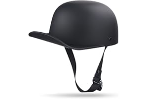 Uchoose Baseball Style Cap Motorcycle Helmets Matte Black Unisex-Adult Helmet for Adults Motorcycle Motorbike Moped Street Bike DOT Approved