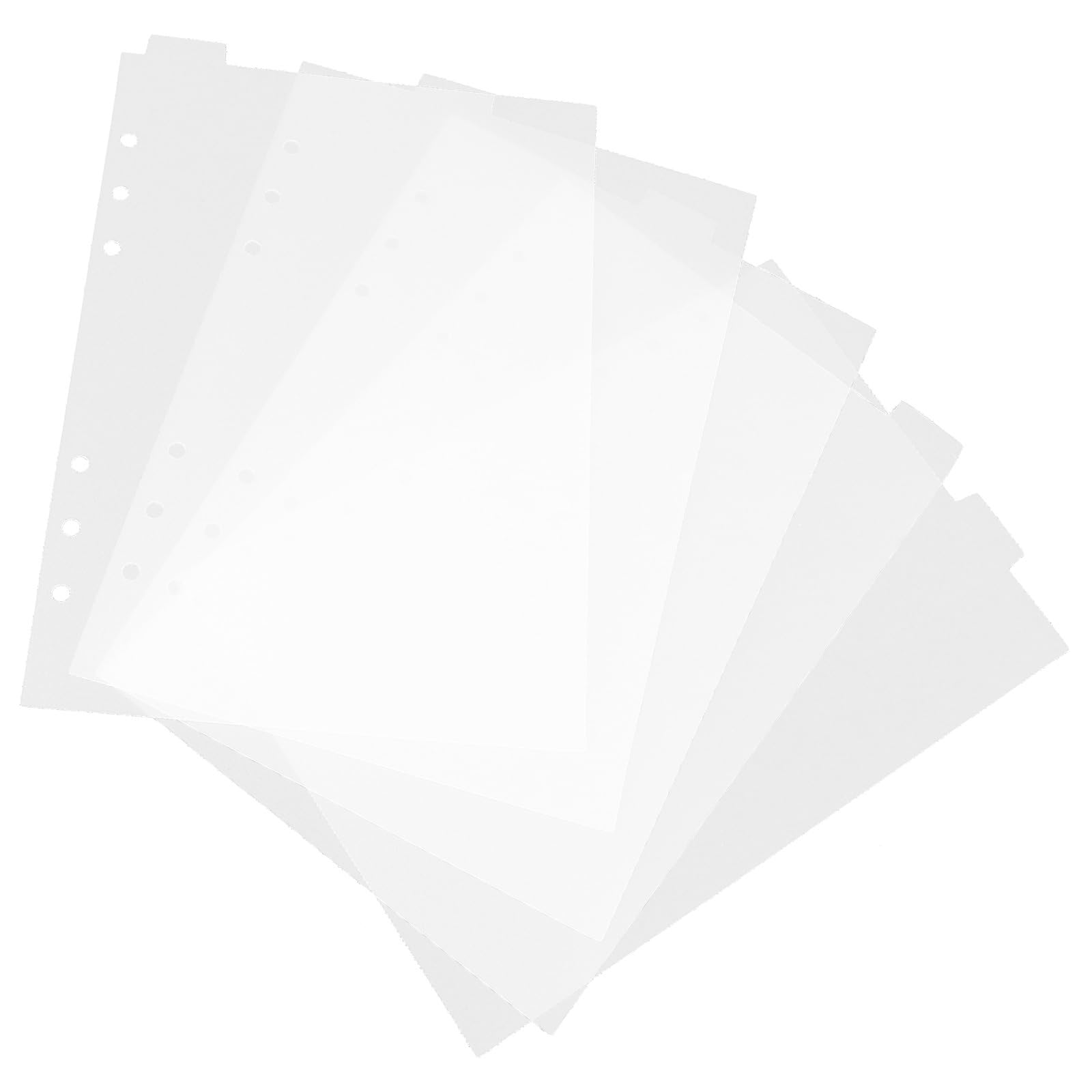 ABOOFAN 6pcs PVC A5 Size Dividers for 6 Ring Binder Transparent Plastic Binder Divider for Personal Organiser