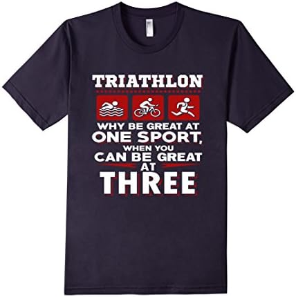 Men's Triathlete Gifts Biking Running Swimming Triathlon T-Shirt XL Navy