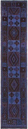 Noori Rug N6466 Overdyed Kilim Alesea Handmade Area Rug, 2'9 x 13'5, Purple/Brown