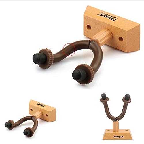 Leoie Flanger Wooden Base Guitar Hanger Wall Mount Hooks Stand Holder Musical Instrument Accessory