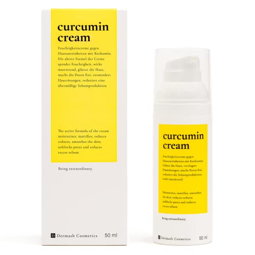 Dermash Cosmetics Curcumin cream 50ml | Anti Akne Creme mit Bakuchiol & Hyaluronsäure Shea Butter | aging Feuchtigkeitscreme gesicht | Perfekte Kosmetik gegen Pickel | Mattierende Gesichtscreme