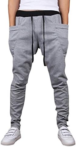 OXYVAN Joggers Pants Elastic Waist Running Sweatpants for Men(Light Gray, Medium)
