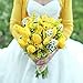 GTIDEA 20 Pack Artificial Tulip Flower Branch Latex Real Touch Fake Flores Wedding Bouquet Home Party Decor (Yellow)
