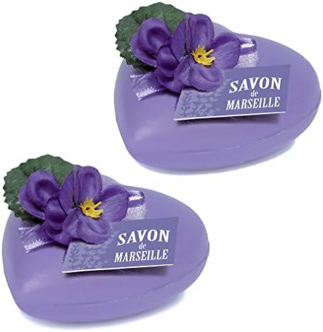 Clara en Provence - 'Heart' Soaps of Marseille with Violet 2 x 7.5 oz